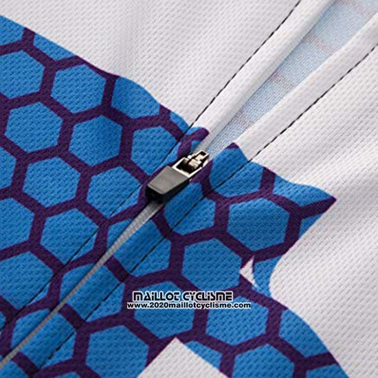 2019 Maillot Ciclismo Coconut Ropamo Bleu Blanc Manches Courtes et Cuissard